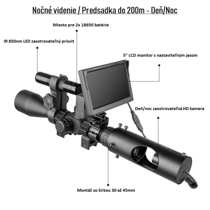 IR Nočné videnie - predsadka na puškohľad - do 200m - Image 2
