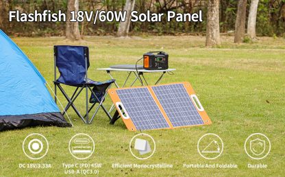 Solárna nabíjačka / Prenosný solárny panel FlashFish TSP18V60W - 60W - Image 23