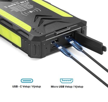 Solárna vodotesná powerbanka s bezdrôtovým nabíjaním SCR-200A - 20 000mAh - Image 3