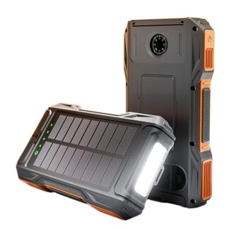 Powerbanka 10 000 mAh so solárnym nabíjaním, ručnou kľukou a LED svietidlom